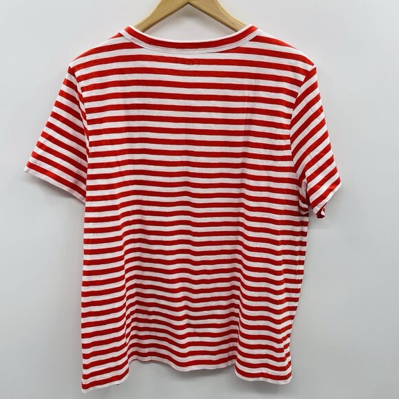 Ann Taylor LOFT Womens Size XL Striped Everyday Crew Neck Tee in Red $35 920 - Picture 5 of 8